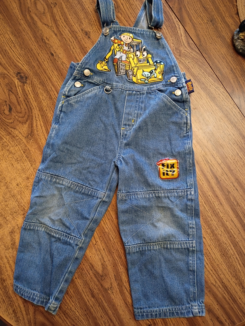 👷Vintage Bob the Builder 3T Embroidered Denim Overalls
